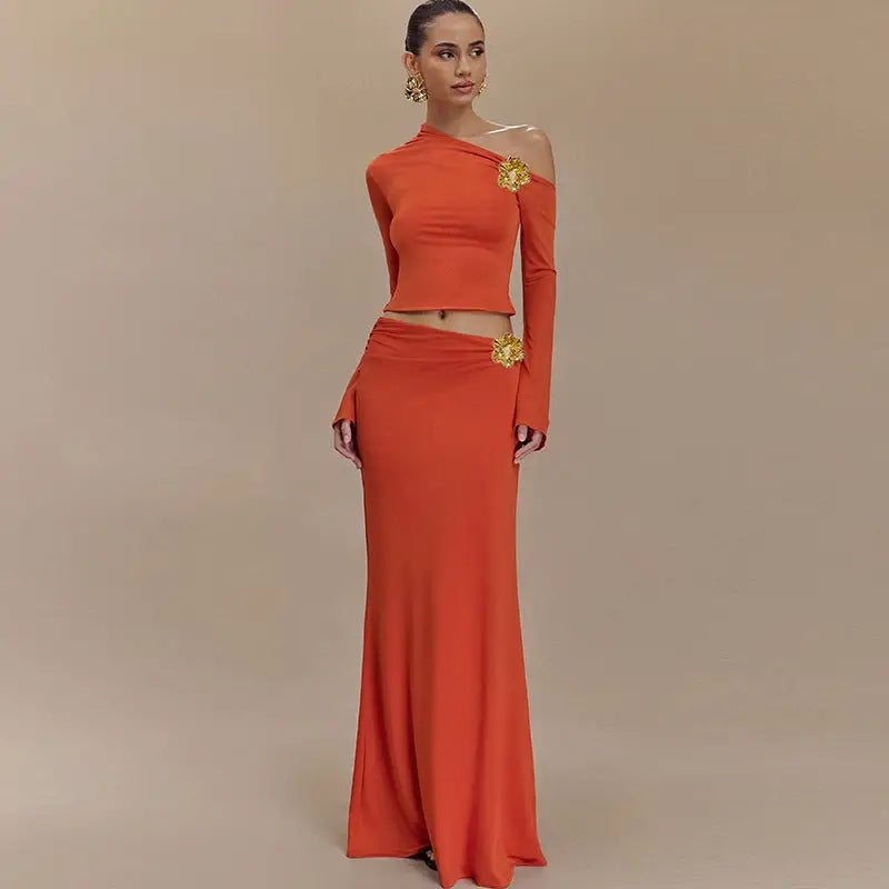 3D Deco SlimFit Diagonal Collar Dress Suit