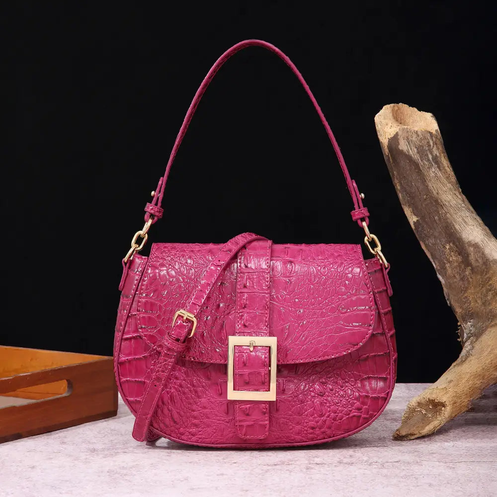 Armpit Chic: Handheld Crossbody Baguette Bag - PG870 Pitaya Color