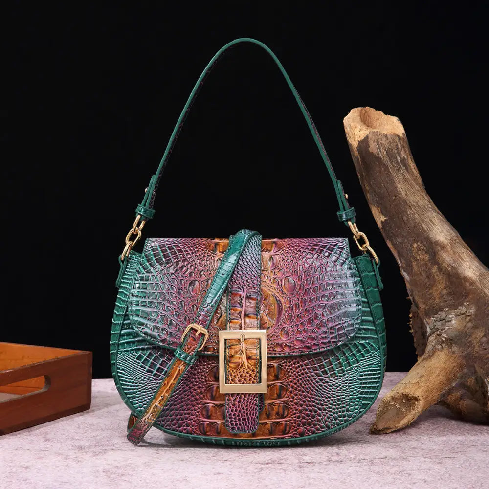 Armpit Chic: Handheld Crossbody Baguette Bag - PG87013 Peacock Blue
