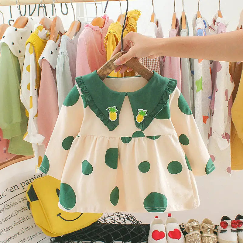 Autumn Chic Dress for Trendy Girls - Pretty Green / 80cm