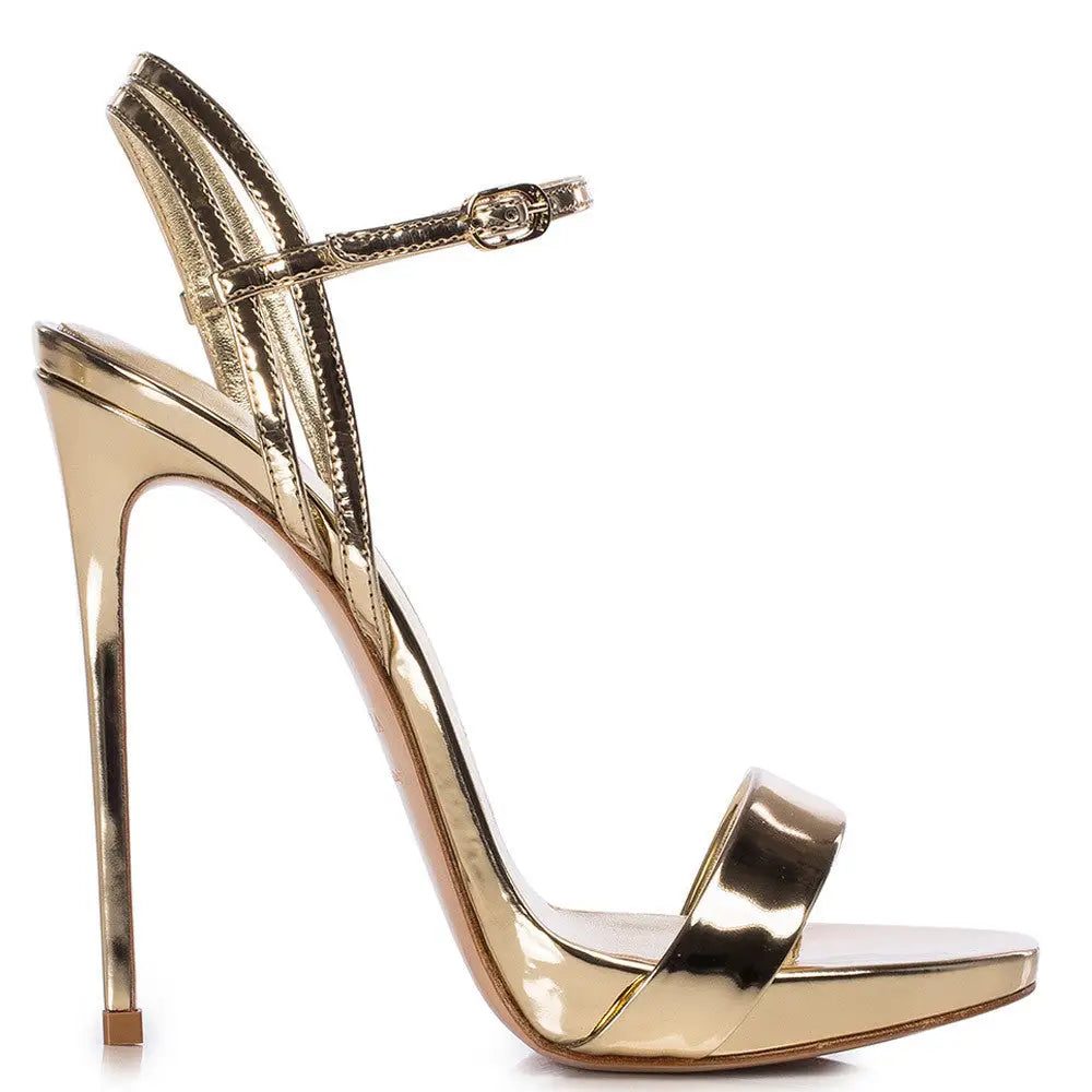 Autumn Chic Open-Toe Heels - Gold / 34