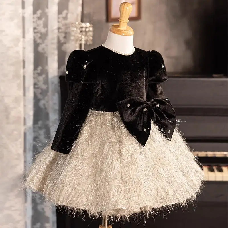 Autumn Luxe: Girls’ Elegant Sleeve Dress