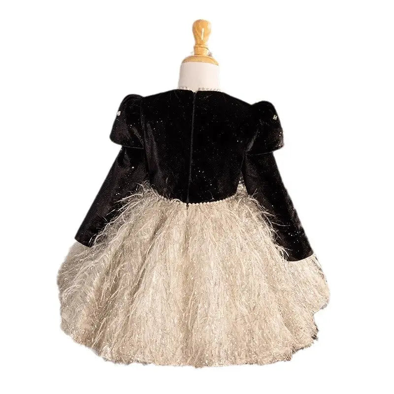 Autumn Luxe: Girls’ Elegant Sleeve Dress