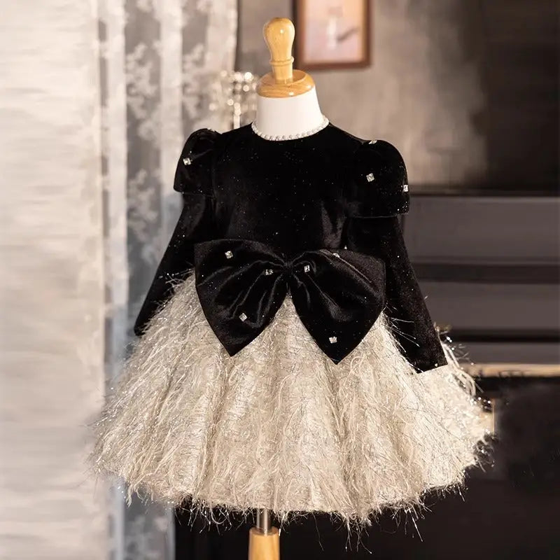 Autumn Luxe: Girls’ Elegant Sleeve Dress