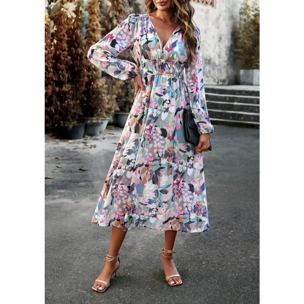 Autumn Women’s Clothing Bohemian Holiday Casual Printed Dress