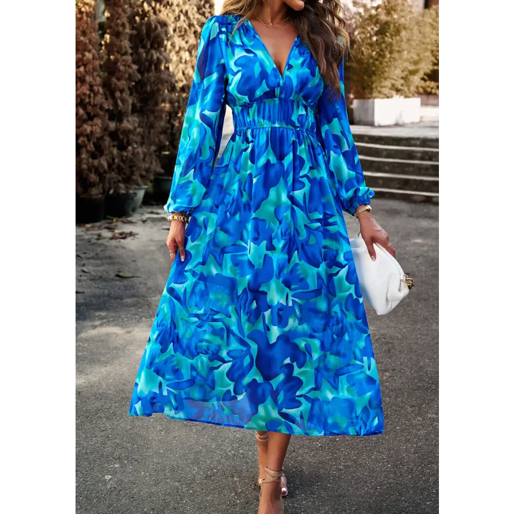 Autumn Women’s Clothing Bohemian Holiday Casual Printed Dress