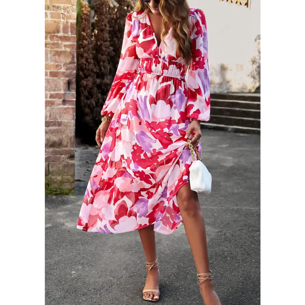 Autumn Women’s Clothing Bohemian Holiday Casual Printed Dress