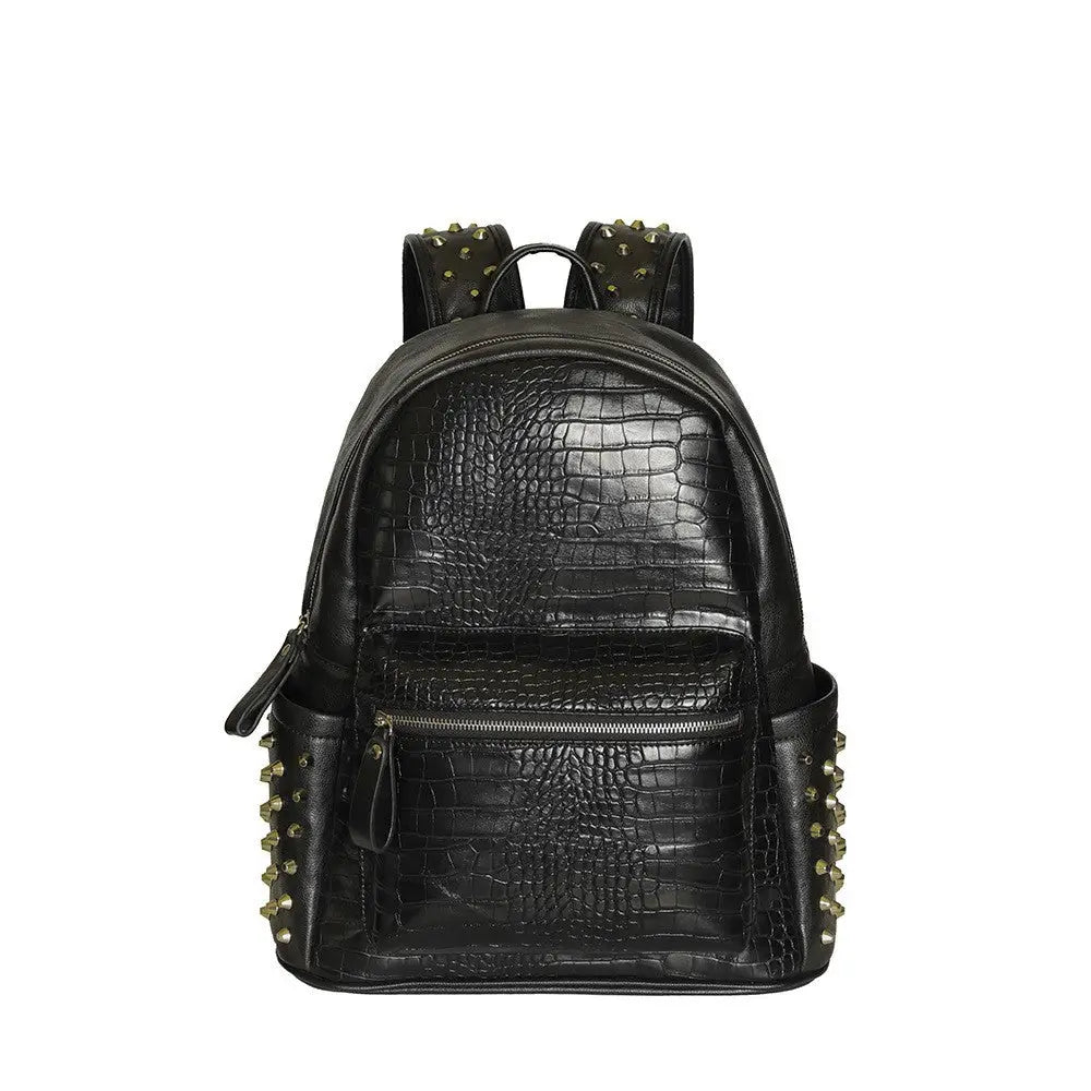 Black Waterproof PU Leather Travel and School Backpack 36 to 55L - Black