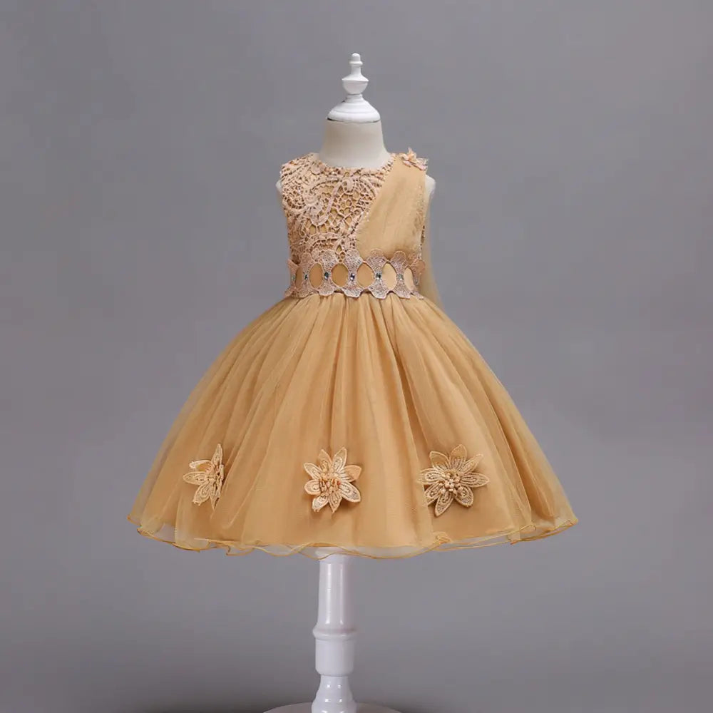 Blossom Baby Dress - Khaki / 130cm