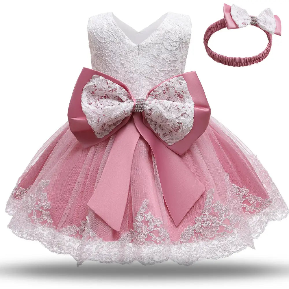 Blossom Baptism Gown for Girls - 80 / Pale pink