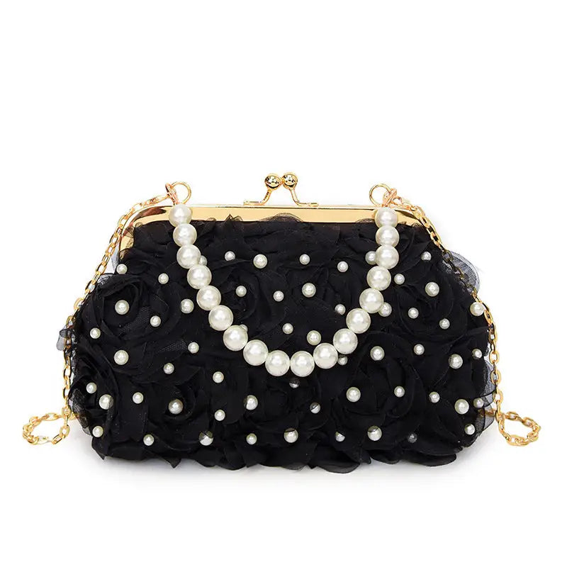 Blossom Button Clutch: Chic Floral Shell Bag