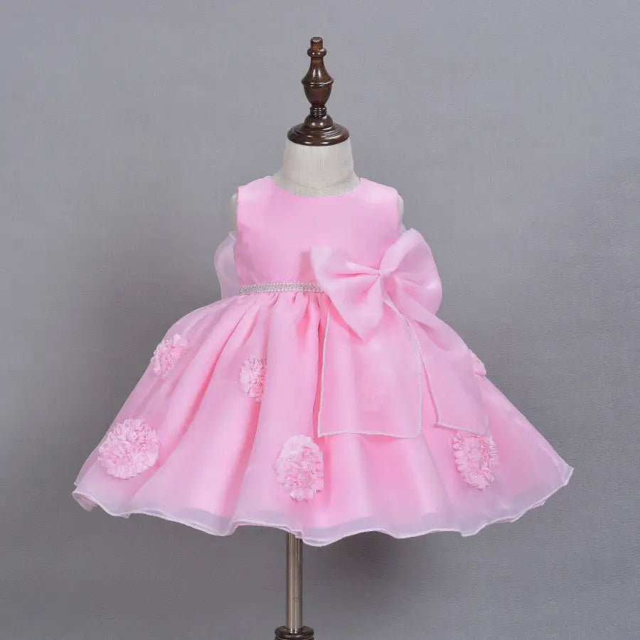Blossom Princess: Pink Flower Girl Dress - B / 6M