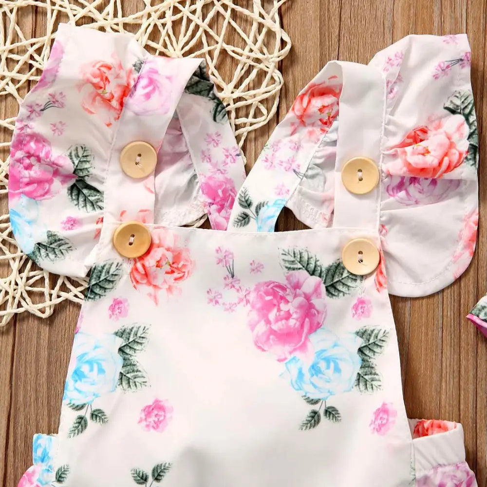 Blossom Ruffle: Infant Floral Two-Piece Suit