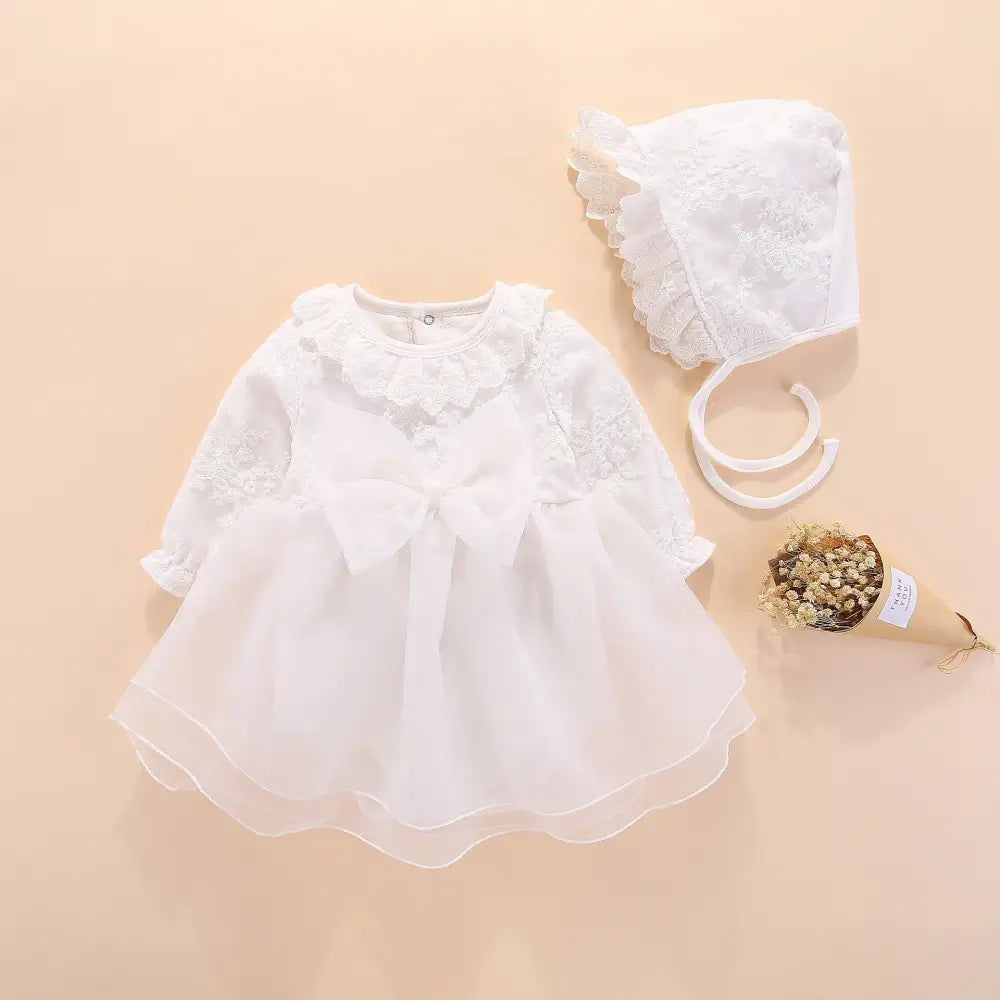 BlossomBreeze Baby Dress - White / 50