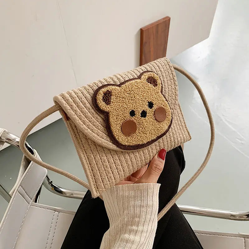 BohoBear Woven Envelope Shoulder Bag - Khaki