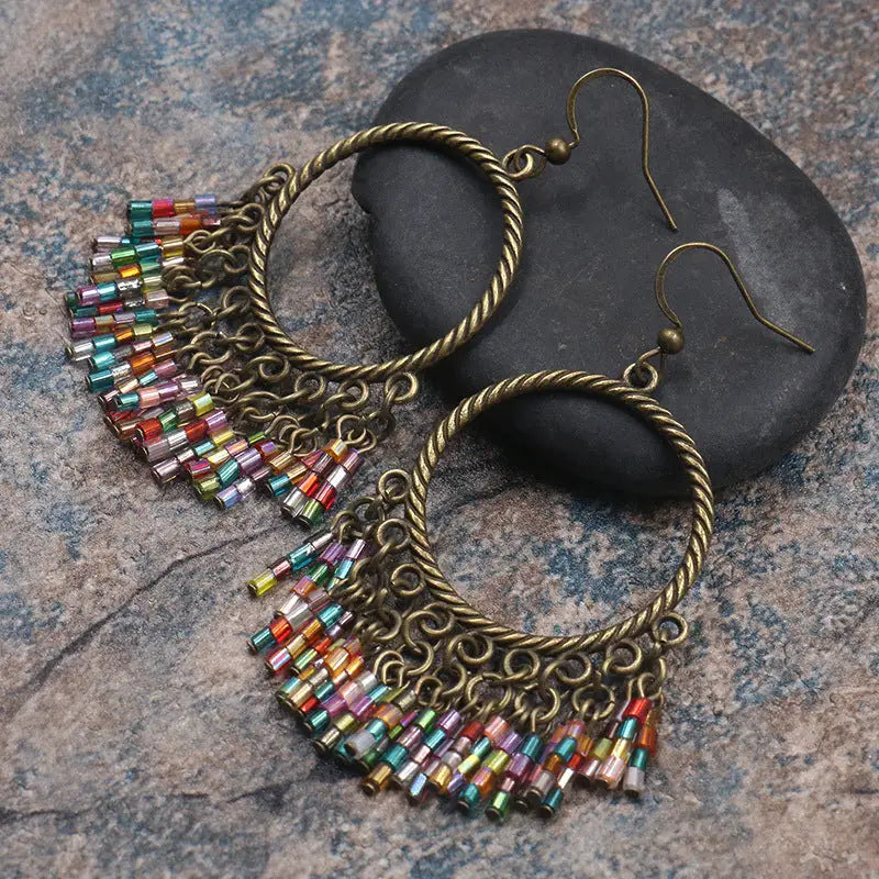 BohoChic Handwoven Tassel Earrings - HQEF0847
