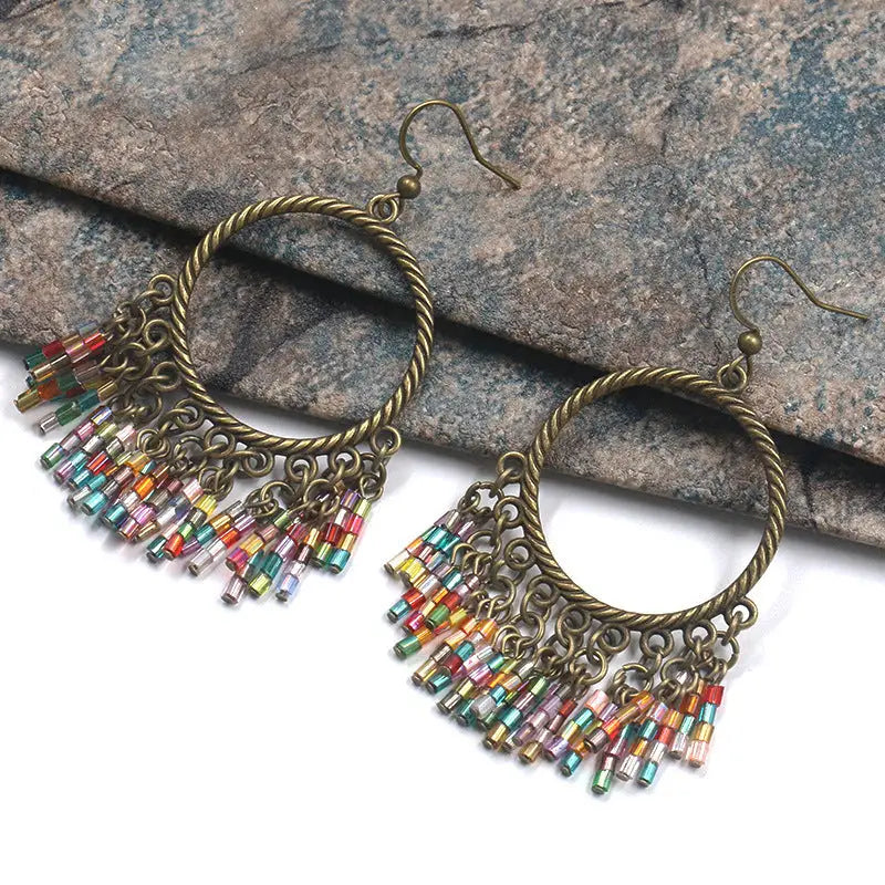 BohoChic Handwoven Tassel Earrings - HQEF0847