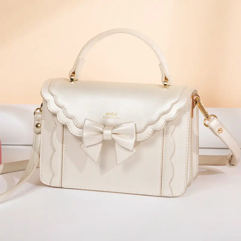 Bow Square Bag - Beige