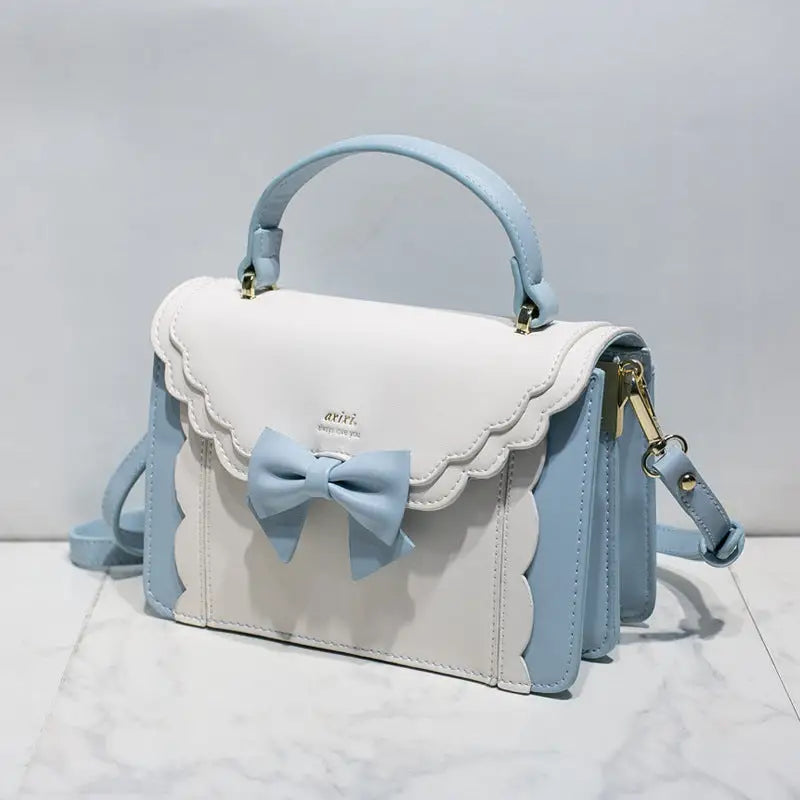 Bow Square Bag - Elegant Blue