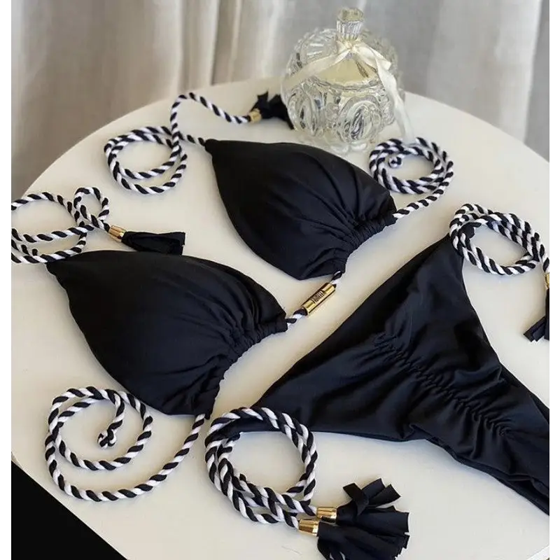 Braided Bikini Triangle Bag Swimsuit - 8style / S