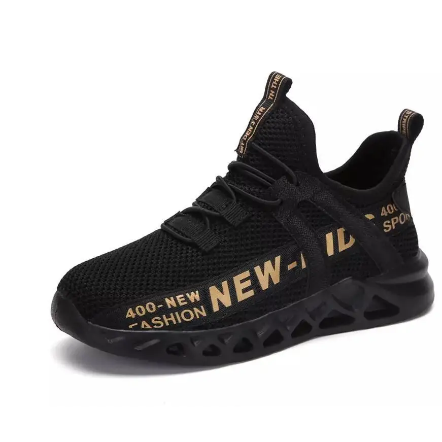 BreezyStep Mesh Kids Sneakers - Lightweight & Non-slip - black / 27