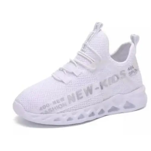 BreezyStep Mesh Kids Sneakers - Lightweight & Non-slip - White / 27