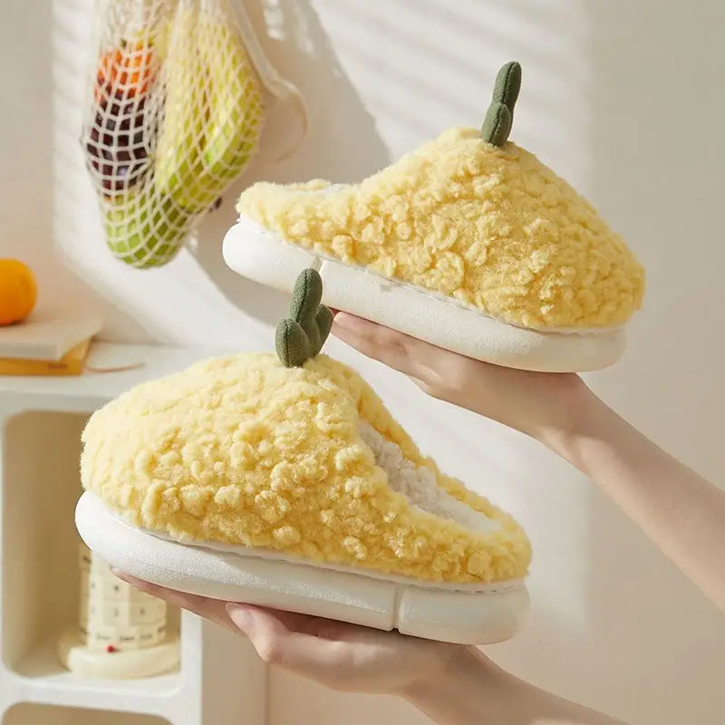 CactiCuties: Adorable Girls’ Slippers - Yellow / 28to29