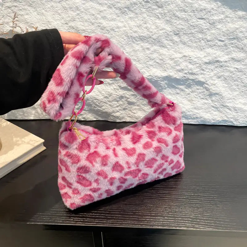 Canvas Packing Bag with Polyester Lining and Sandwich Pocket - Pink
