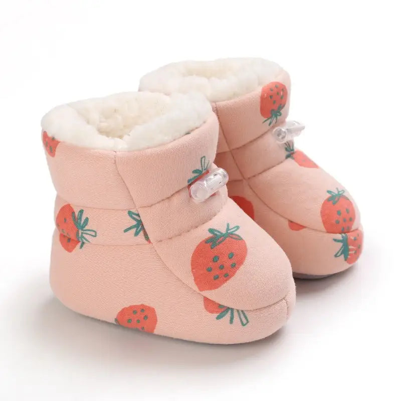 Cartoon Cozy Toddler Shoes - Strawberry / 11cm
