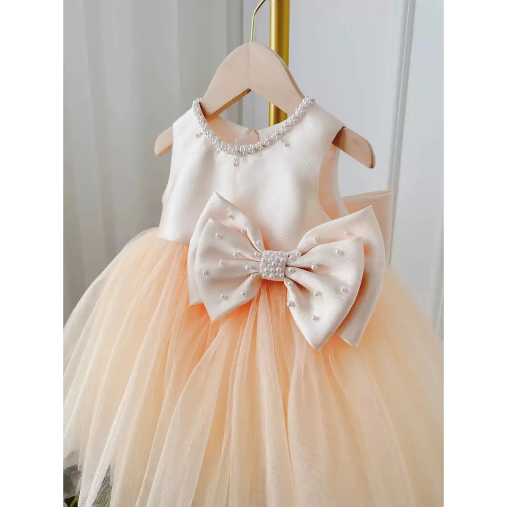 Champagne Dream: Girls’ Summer Bow Dress & Coat