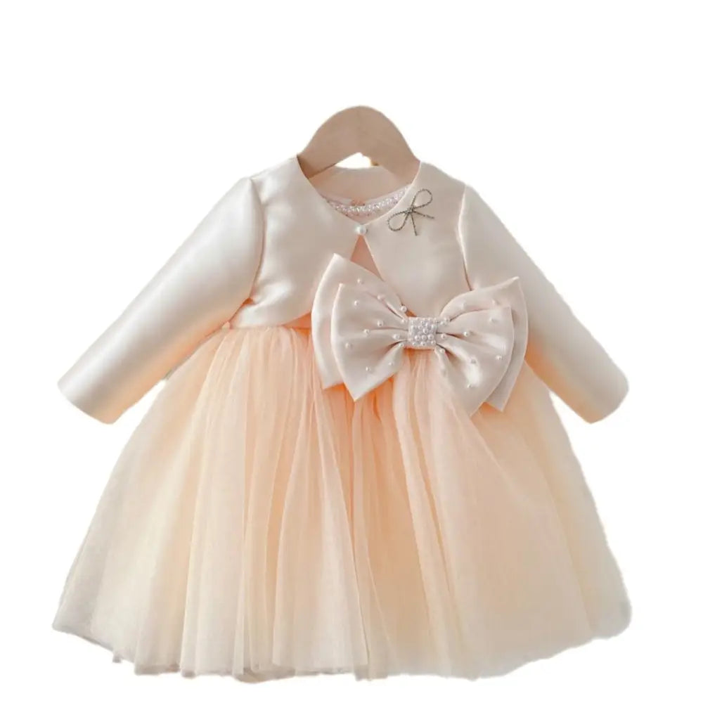 Champagne Dream: Girls’ Summer Bow Dress & Coat