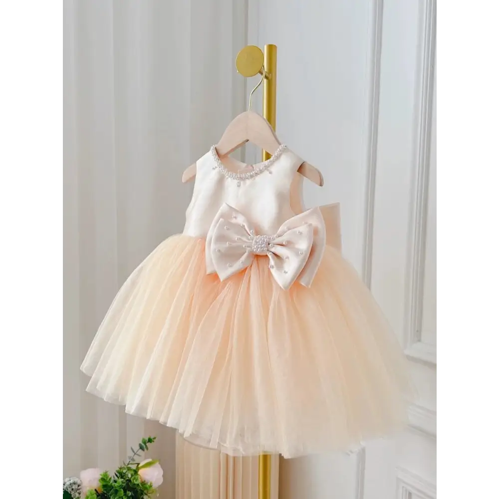 Champagne Dream: Girls’ Summer Bow Dress & Coat