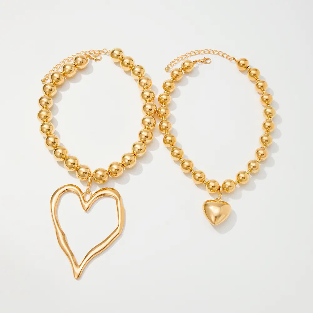 CharmFlare Bold Love Pendant Beaded Necklace