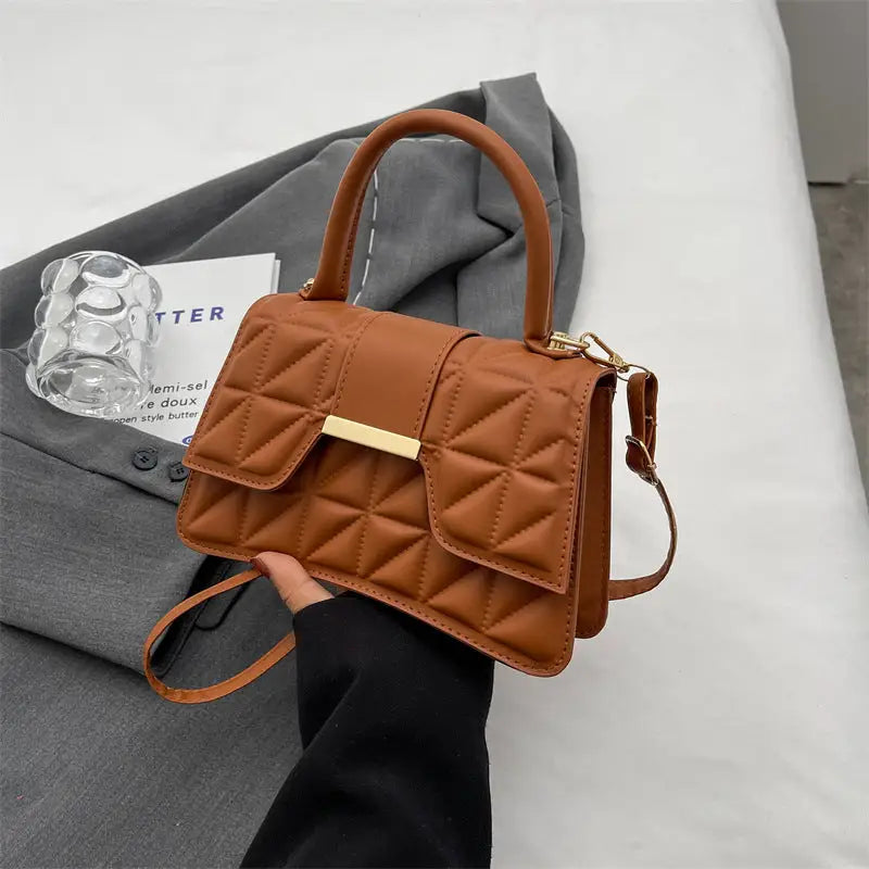 Chic Carryall Handbag - Brown