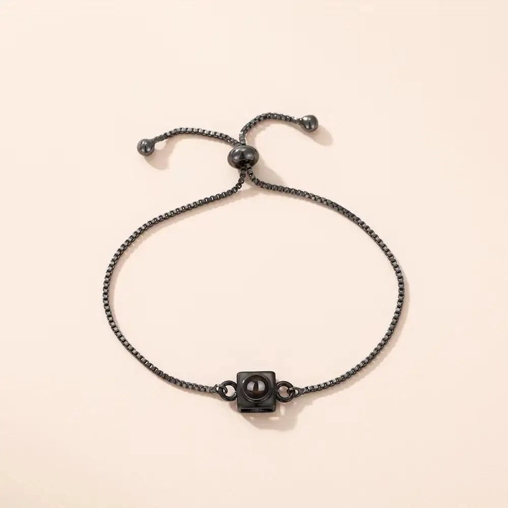 Chic Cube Slide Bracelet: Modern Style - Black - 7