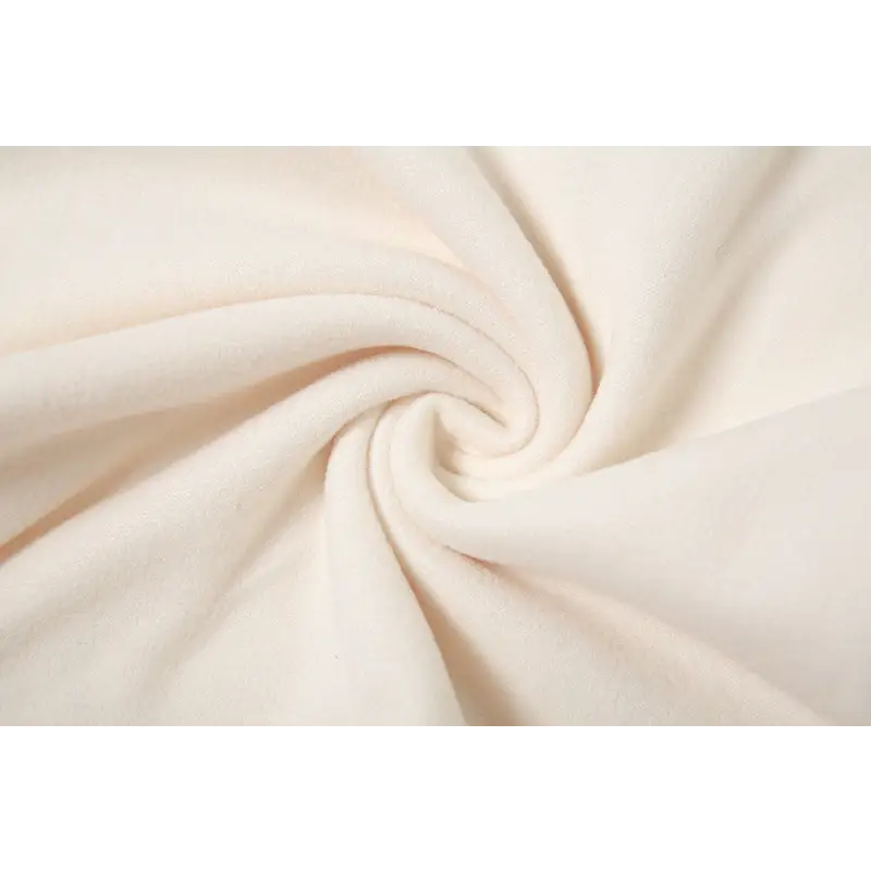 Swirled, soft, cream-colored fabric.