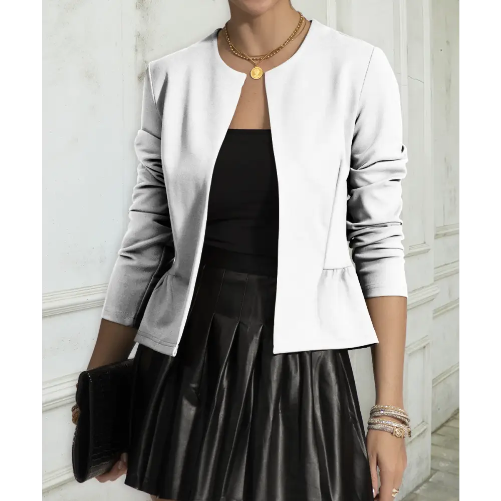 Chic Petite Suit: Autumn Winter Elegance - White QR166419141 / S