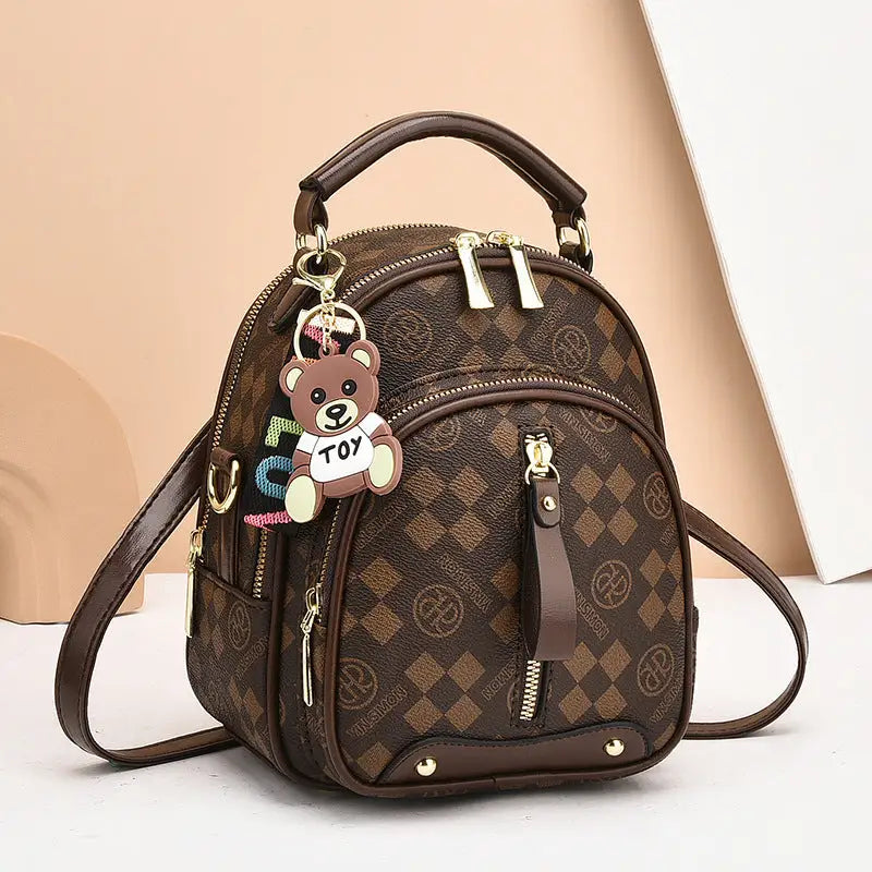 Chic & Versatile Women’s Travel Backpack - Square Coffee