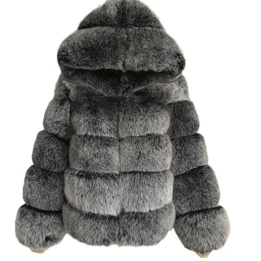 ChicBlend: Women’s Patchwork Fur Grass Hoodie