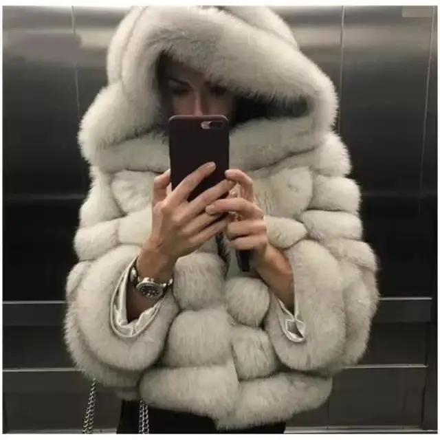 ChicBlend: Women’s Patchwork Fur Grass Hoodie