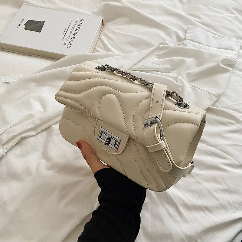 ChicChain Crossbody Square Bag - White