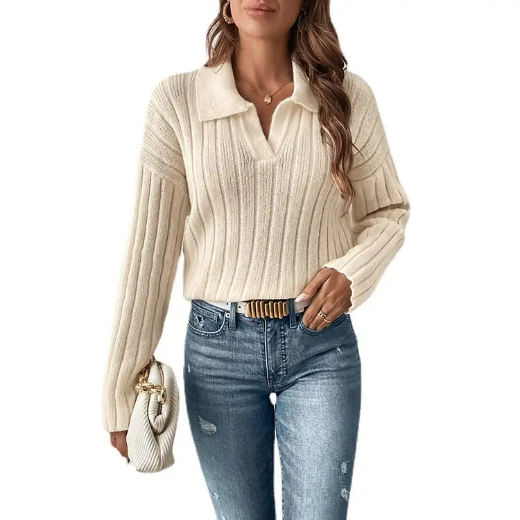 ChicEase Women’s Polo Sweater
