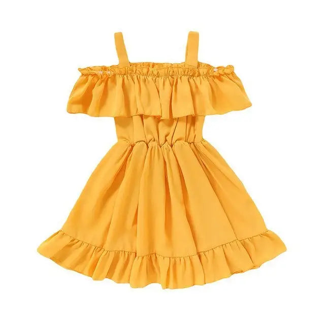 ChicEase: Women’s Solid Casual Dresses - Gold / 2T