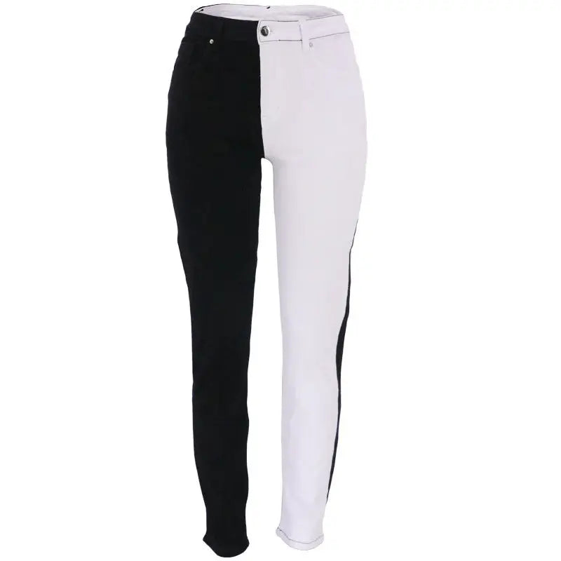 ChicFlex Dual-Tone High-Waist Jeans - Black / XS