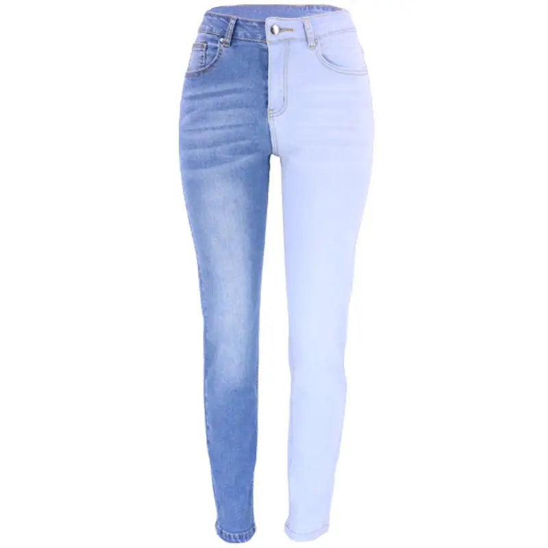 ChicFlex Dual-Tone High-Waist Jeans - Blue / XS