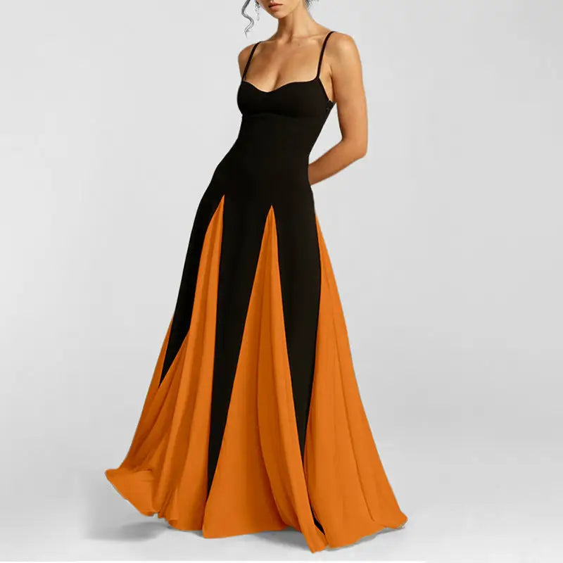 ChicFlow Two-Tone Cami Dress - 28457 Orange / M