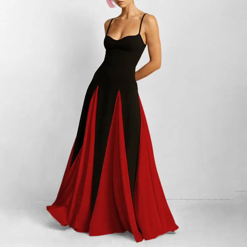 ChicFlow Two-Tone Cami Dress - 28457 Red / M