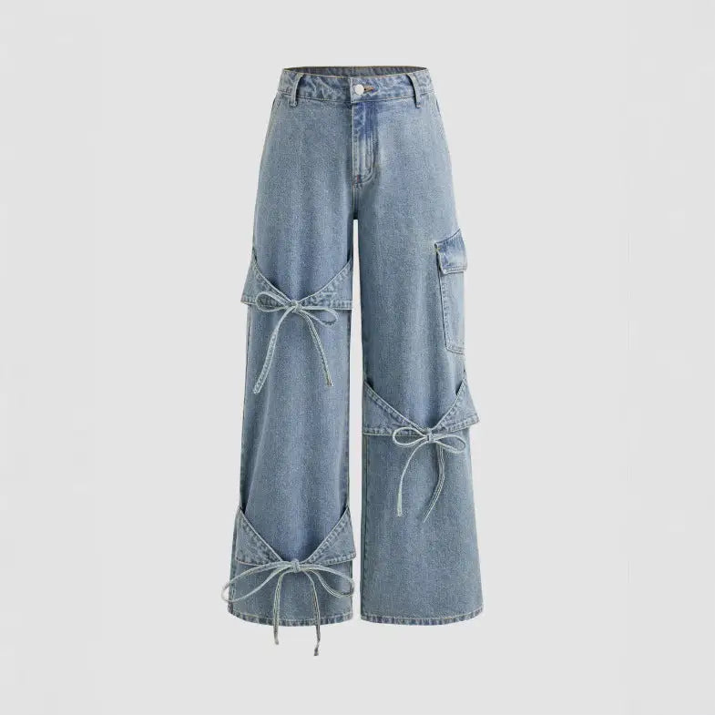 ChicFlow Women’s Wide-Leg Trousers - Denim Blue / S