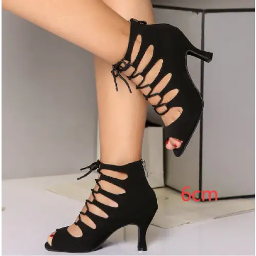 ChicStep: Black Red Soft Sole Modern Dance Heels - Black 6.5cm / 33 / Outdoor rubber sole