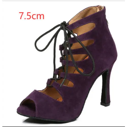ChicStep: Black Red Soft Sole Modern Dance Heels - Purple 7.5cm / 33 / Outdoor rubber sole